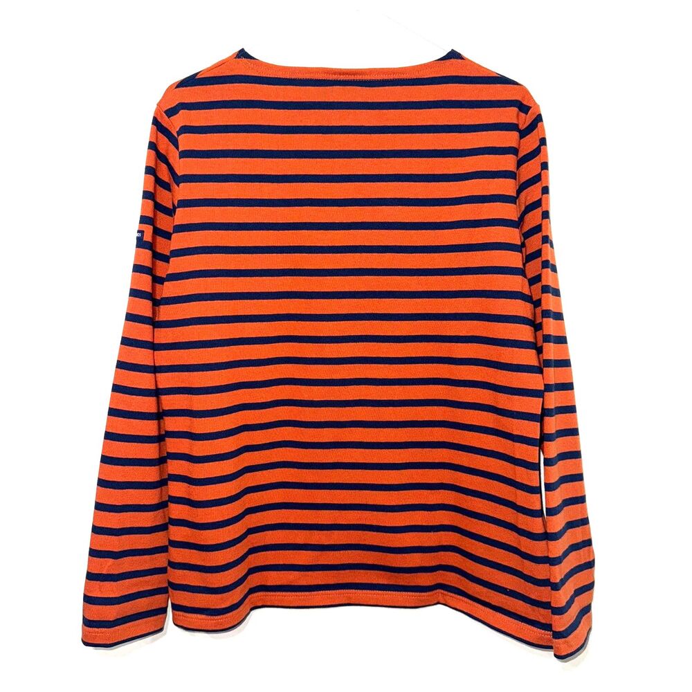 Saint James MERIDAME II Authentic Breton Shirt Heavyweight Cotton Orange/Navy 12 - Picture 2 of 6
